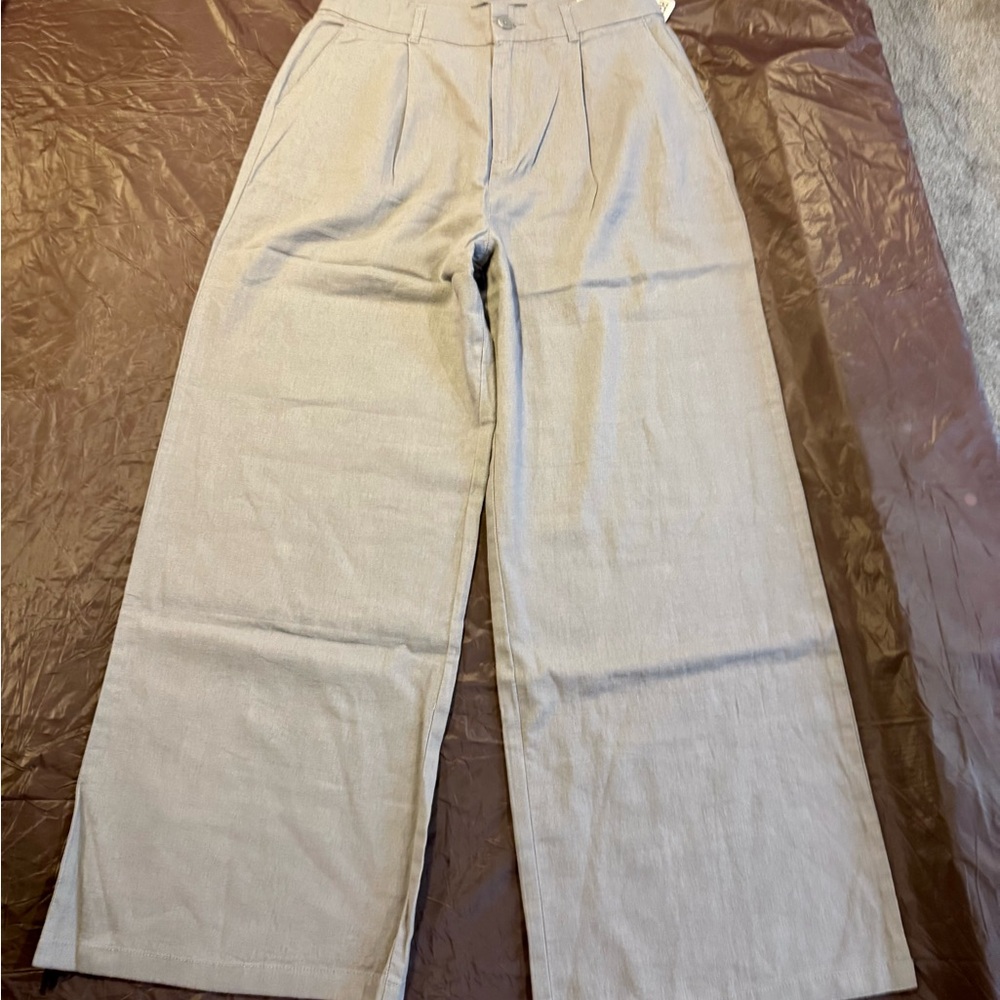 Rewash Women's Light Gray Wide-Leg Pants